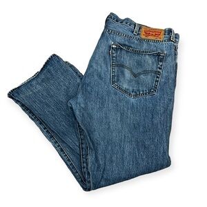 Levi’s 501 Button Fly Man Jeans Blue Denim Straight Leg Size W42 L30